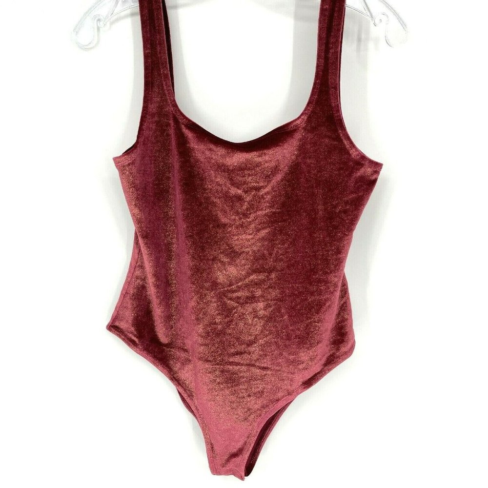 Top Shop Shimmer Velvet Bodysuit Size 8 New